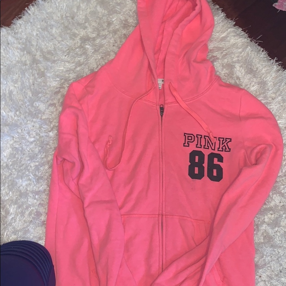 Pink zip up hoodie